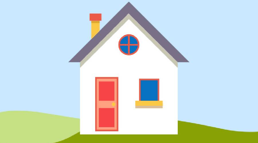 Savings jar with coins and a house model
